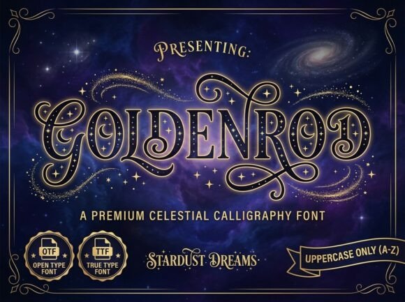 Goldenrod: An Enchanting Display Font for Mystical Designs
