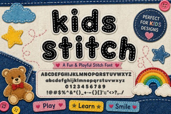Kids Stitch: A Cheerful Font for Creative Designs
