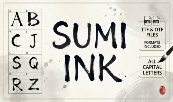 Sumi Ink Brush: Bold, Organic Typography for Impactful Design