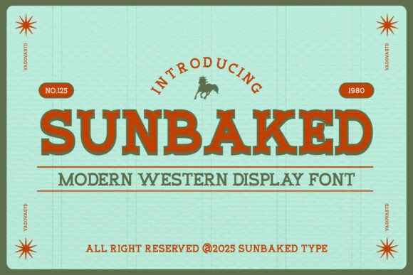Sunbaked: A Bold Western Display Font for Authentic Designs